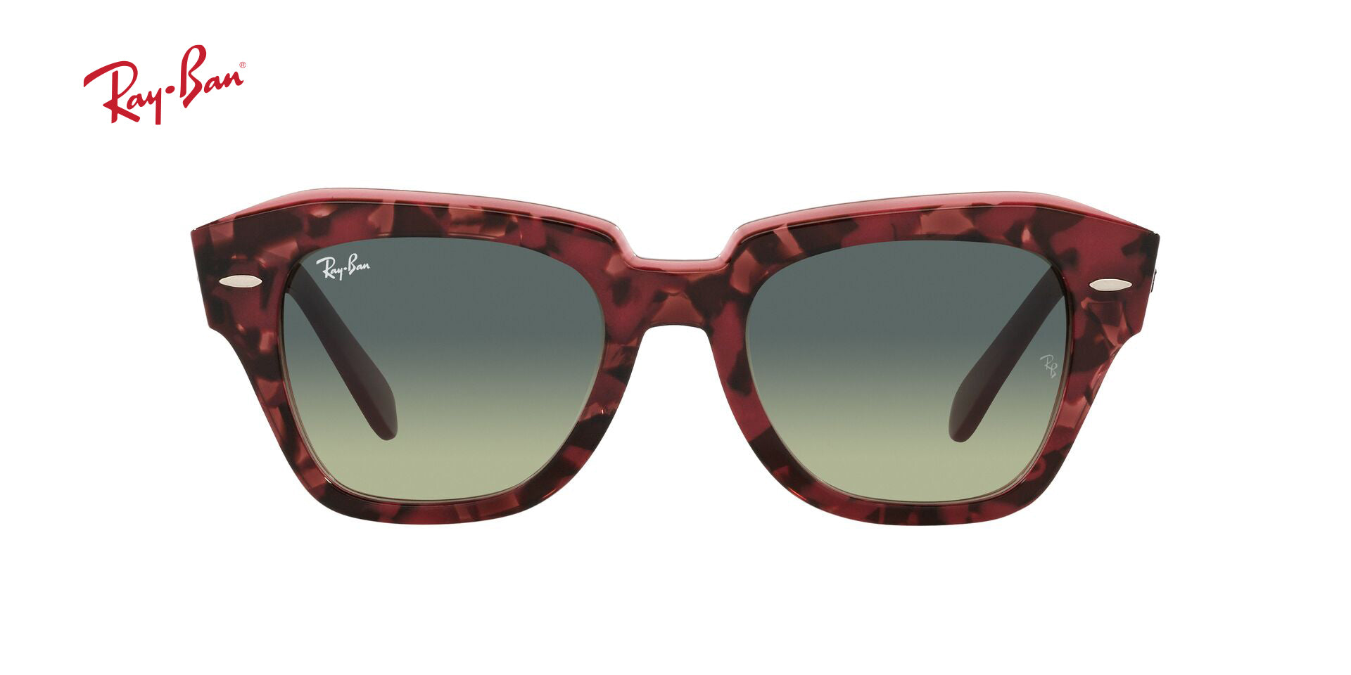 Lente solar Ray-Ban State Street RB2186 Havana sobre púrpura traslúcido