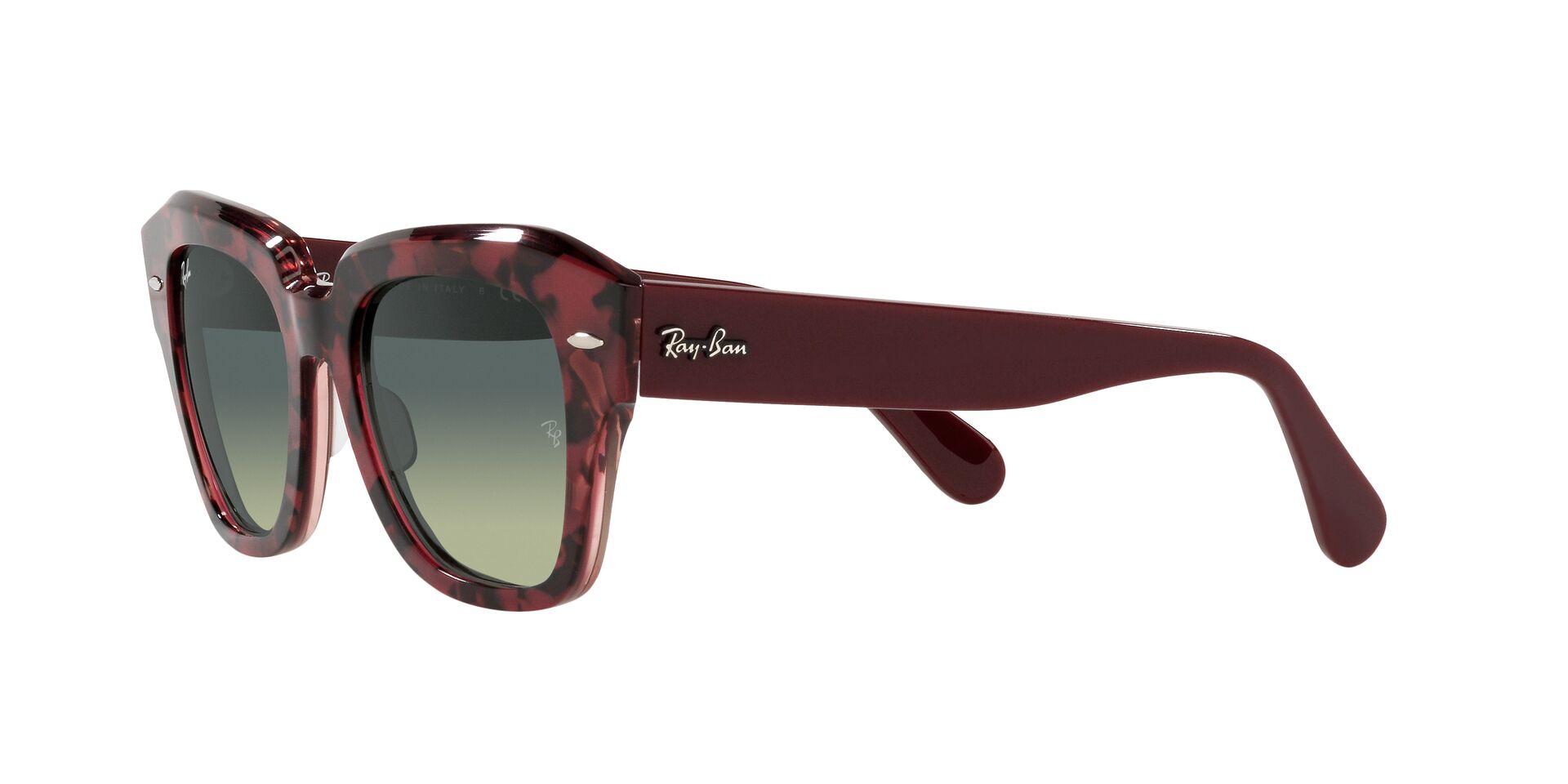 Lente solar Ray-Ban State Street RB2186 Havana sobre púrpura traslúcido