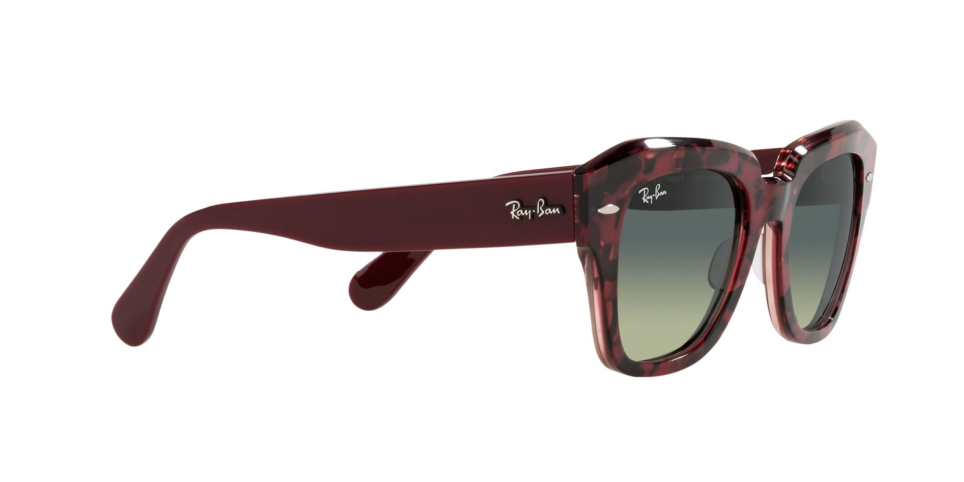 Lente solar Ray-Ban State Street RB2186 Havana sobre púrpura traslúcido