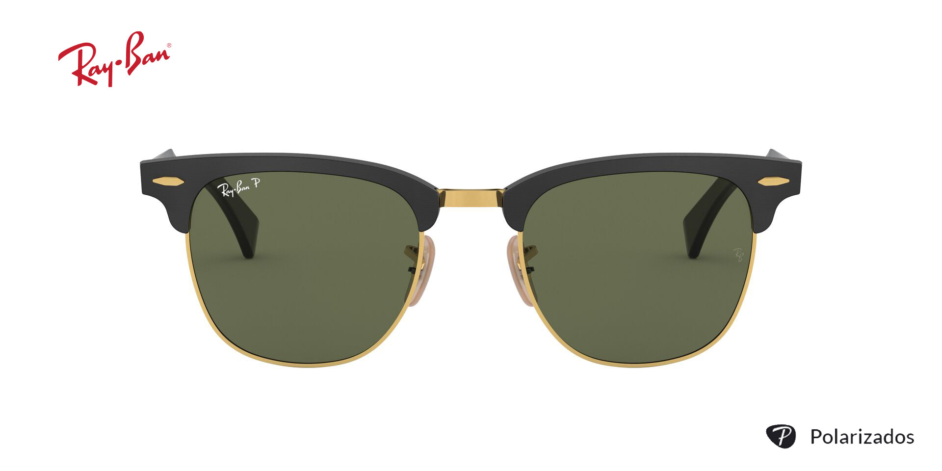 Lente solar Ray-Ban Clubmaster Aluminum RB3507 Verde Classic G-15