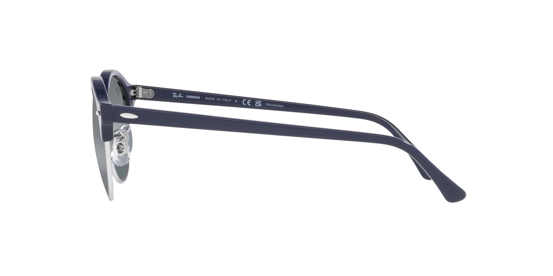Lente solar Ray-Ban Clubround Chromance RB4246 Plateado / Azul Chromance