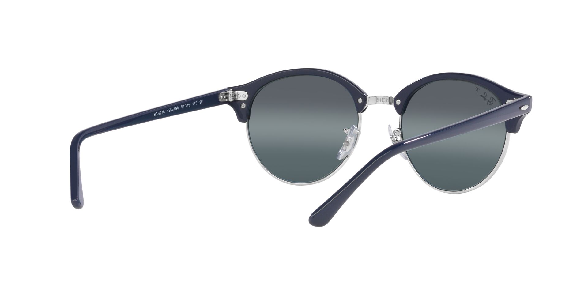 Lente solar Ray-Ban Clubround Chromance RB4246 Plateado / Azul Chromance