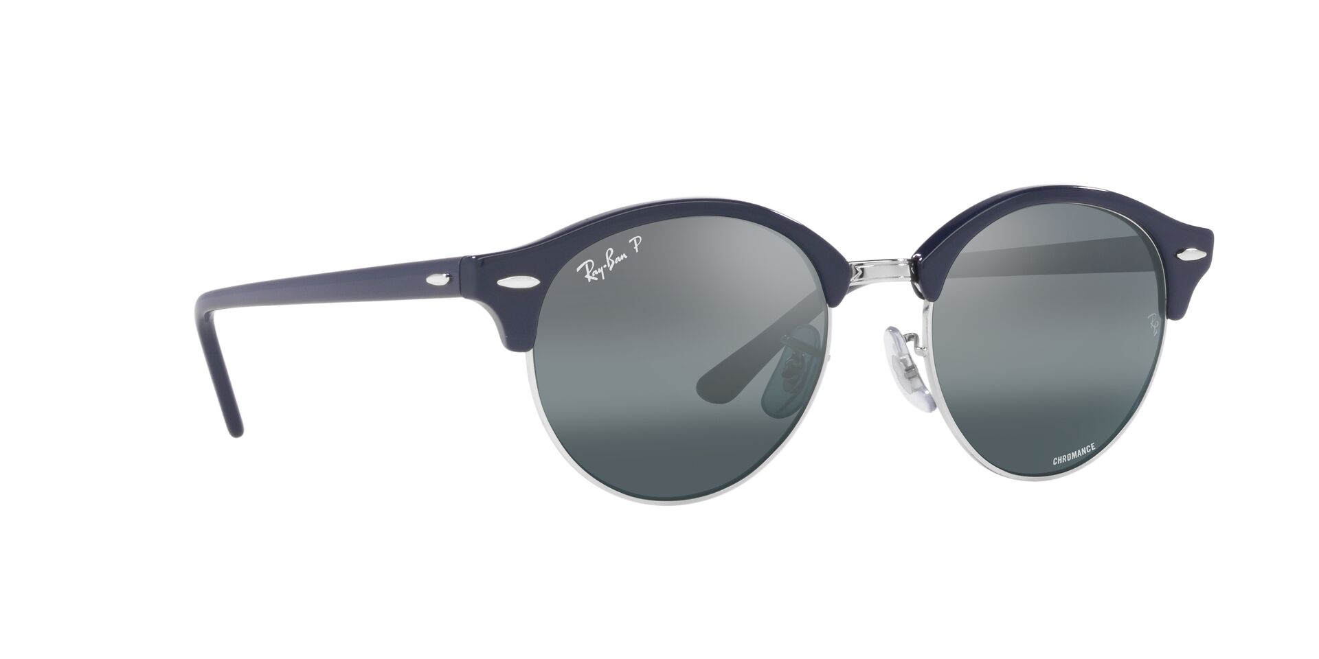 Lente solar Ray-Ban Clubround Chromance RB4246 Plateado / Azul Chromance