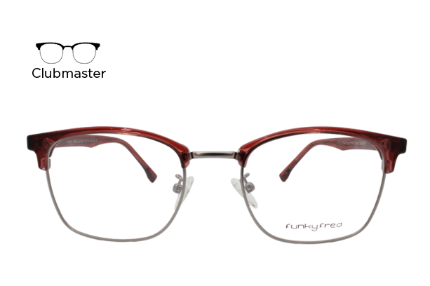 Lente Oftálmico Funky Fred Eyewear A2218F Rojo con plata