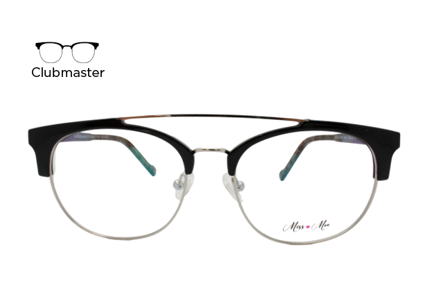 Lente Oftálmico Miss Moe A9012TR Negro con plata