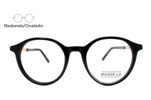 Lente Oftálmico Rosse Lo AC8021C1 Negro con dorado