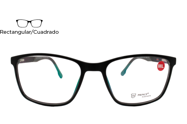Lente Oftálmico Prince Elegante ACTIVE203AMBLKGRAY Negro mate