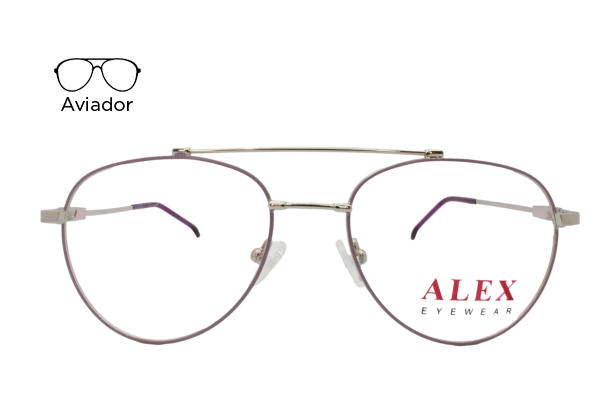 Lente Oftálmico Alex Eyewear ALEXF345 Morado con plata