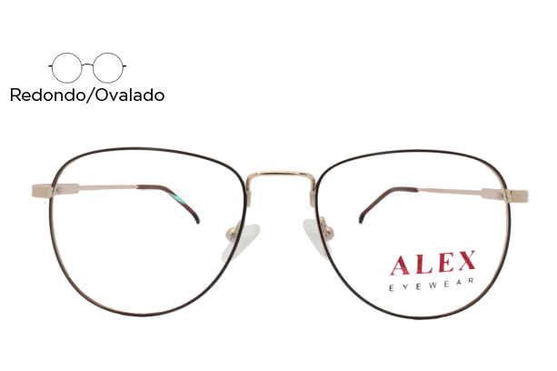 Lente Oftálmico Alex Eyewear ALEXF347 Tinto con dorado