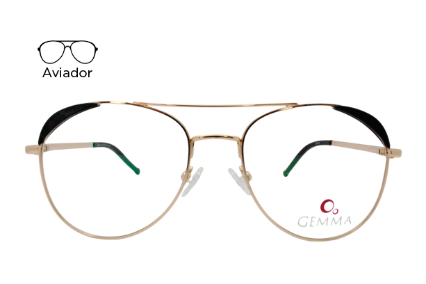 Lente Oftálmico Gemma GEMCJ005 Dorado con negro – Ópticas Exe-lentes