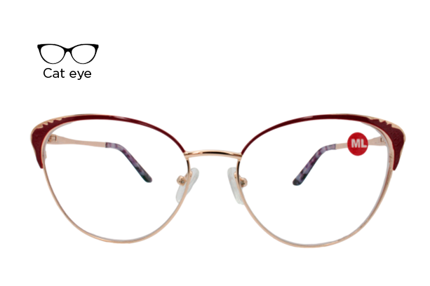 Lente Oftálmico Nikitana Eyewear NK9849FC3 Dorado con rojo