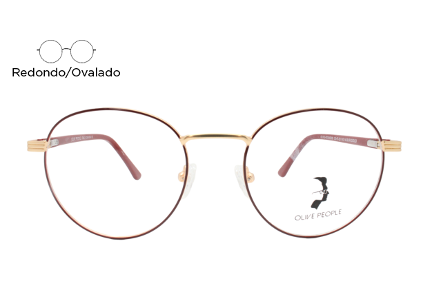 Lente Oftálmico Olive People ROUND008 Tinto con dorado