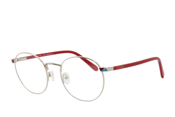 Lente Oftálmico Olive People ROUND009 Rojo con plata