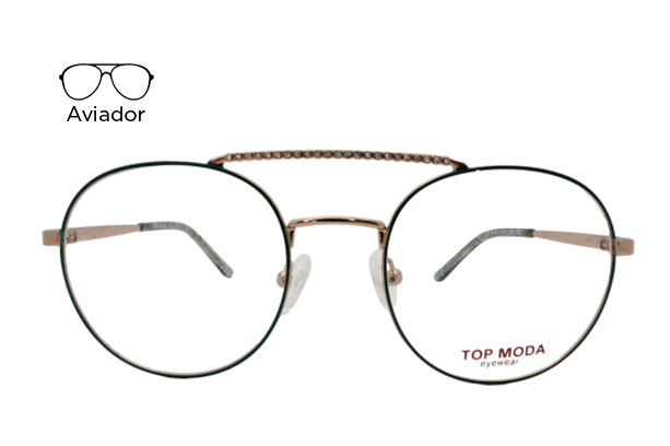 Lente Oftálmico Top Moda Eyewear TM2324M Verde con dorado