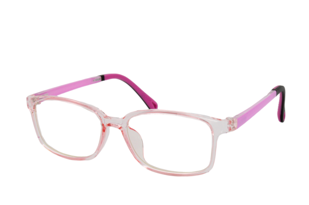 Lente con protección blue cut para niña 1817C3 Rosa transparente