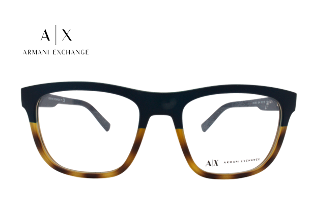 Lente Oftálmico marca Armani Exchange AX3050 Azul con carey mate