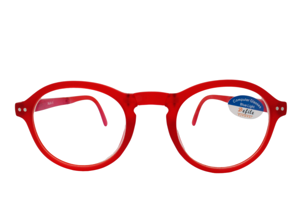 Lente con protección blue cut Defile Eyewear D001C4 Rojo