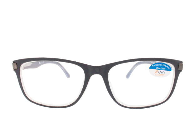 Lente con protección blue cut Defile Eyewear D005C1 Gris mate