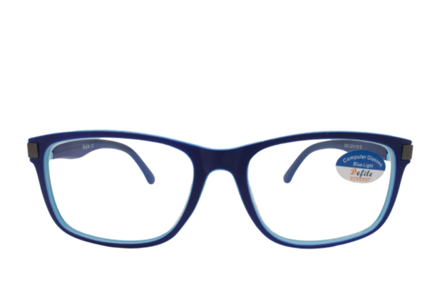 Lente con protección blue cut Defile Eyewear D005C3 Azul mate
