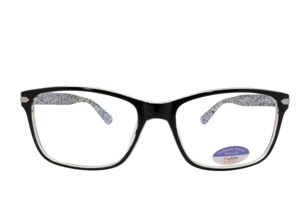 Lente con protección blue cut Defile Eyewear D8326DC4 Negro