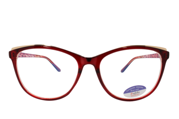 Lente con protección blue cut Defile Eyewear D8327EC3 Rojo