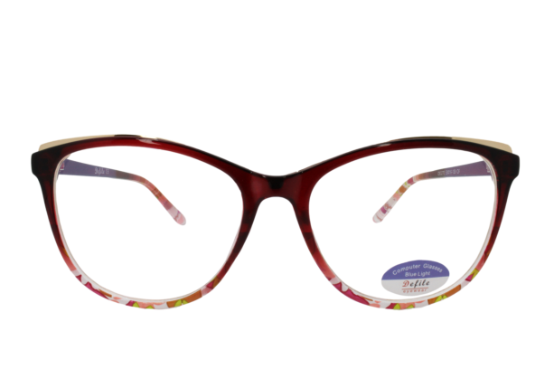 Lente con protección blue cut Defile Eyewear D8327EC6 Rojo