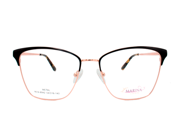 Lente oftálmico con clip on MLN8942C1 Negro con dorado