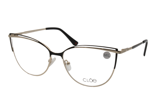 Lente Oftalmico marca Cloe VLE303960BLK Negro con dorado Opticas Exe lentes