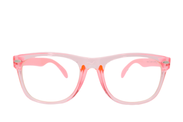 Lente con protección blue cut para niño YKF802C30 Rosa transparente