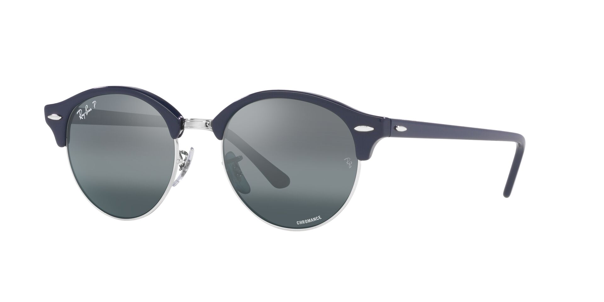 Lente solar Ray-Ban Clubround Chromance RB4246 Plateado / Azul Chromance