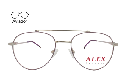 Lente Oftálmico Alex Eyewear ALEXF345 Morado con plata
