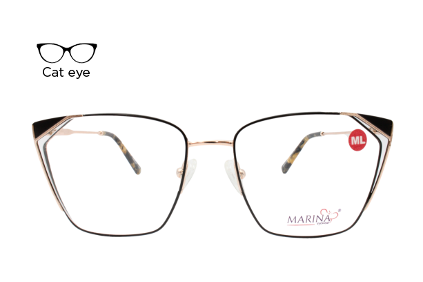 Lente Oftálmico Marina Eyewear MLN8909 Dorado con negro