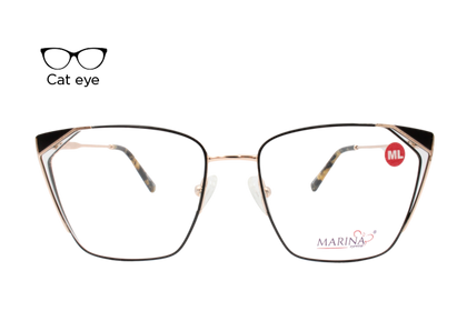 Lente Oftálmico Marina Eyewear MLN8909 Dorado con negro