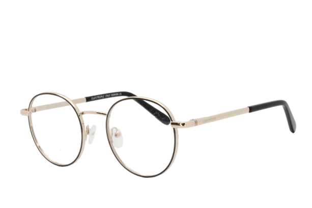 Lente Oftálmico Olive People ROUND007 Negro con dorado – Ópticas